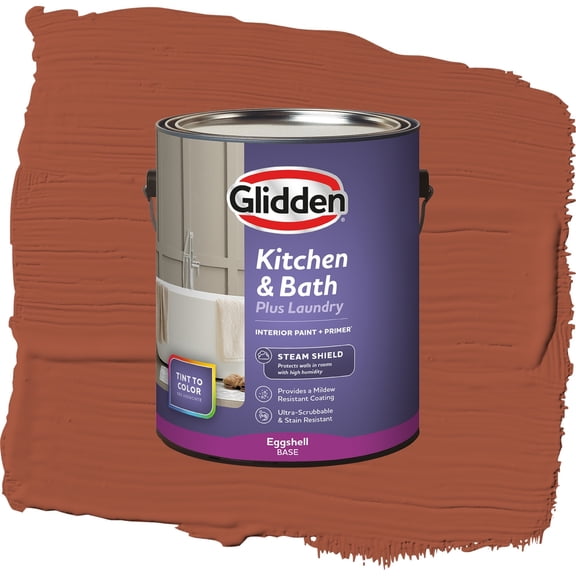 Glidden Glidden Kitchen Bath and Laundry Ancient Copper / Red, Eggshell Interior Paint with Primer, 1 Gallon