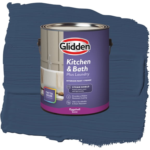 Glidden Glidden Kitchen Bath and Laundry Annapolis Blue / Blue, Eggshell Interior Paint with Primer, 1 Gallon