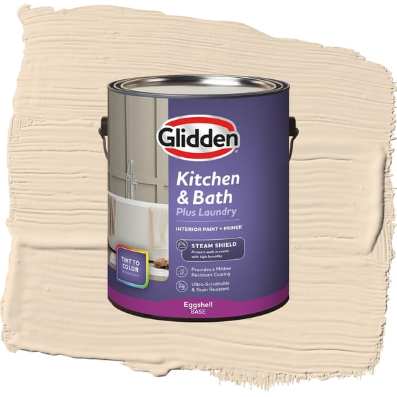 Glidden Glidden Kitchen Bath and Laundry Antique Parchment / Beige, Eggshell Interior Paint with Primer, 1 Gallon