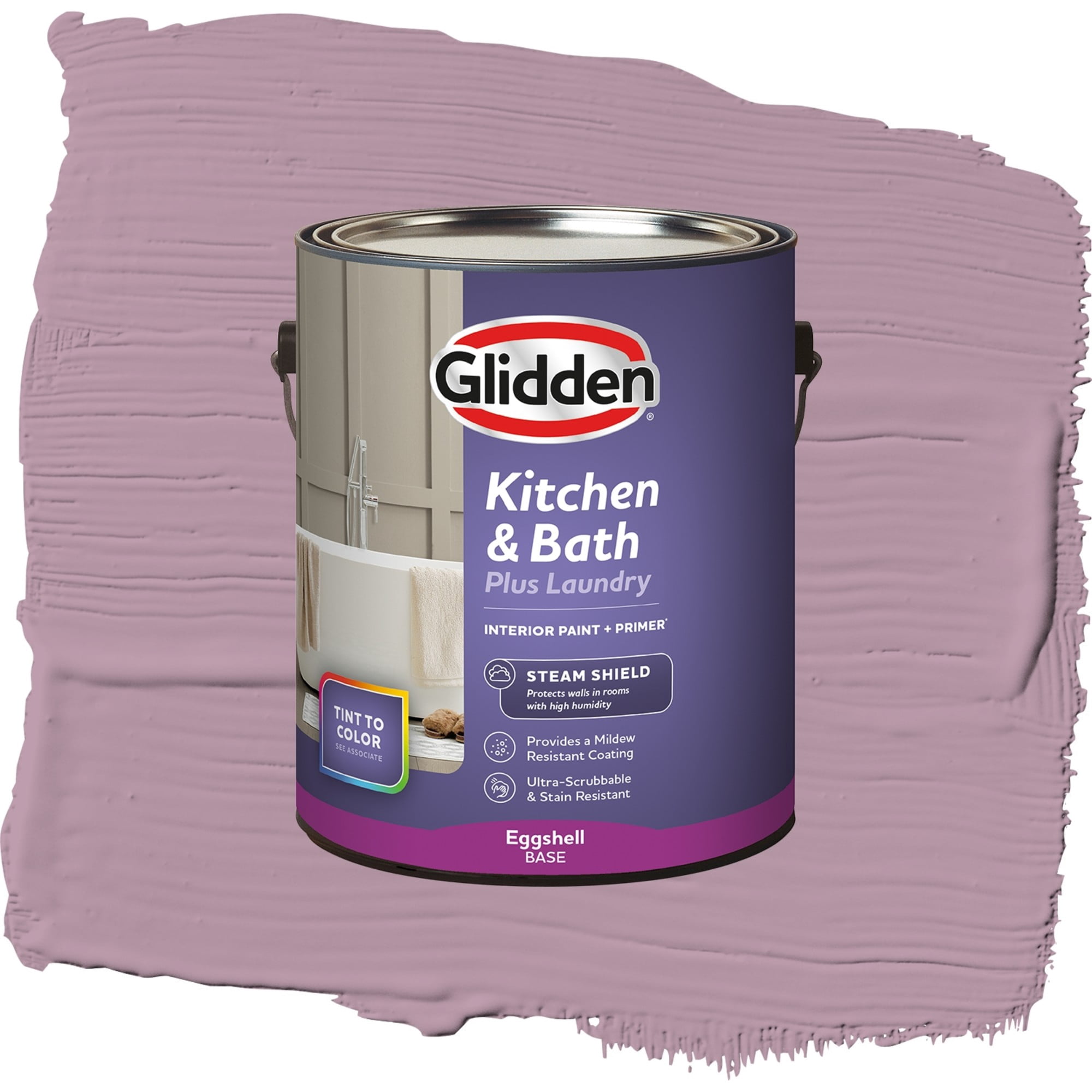 Glidden Glidden Kitchen Bath and Laundry Ashberry / Purple, Eggshell Interior Paint with Primer, 1 Gallon
