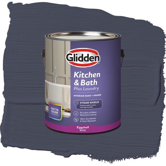 Glidden Glidden Kitchen Bath and Laundry Black Flame / Purple, Eggshell Interior Paint with Primer, 1 Gallon