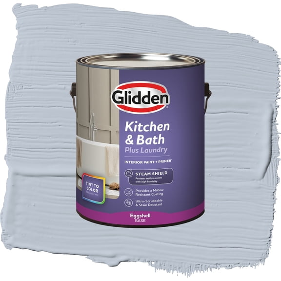 Glidden Glidden Kitchen Bath and Laundry Blue Dolphin / Blue, Eggshell Interior Paint with Primer, 1 Gallon
