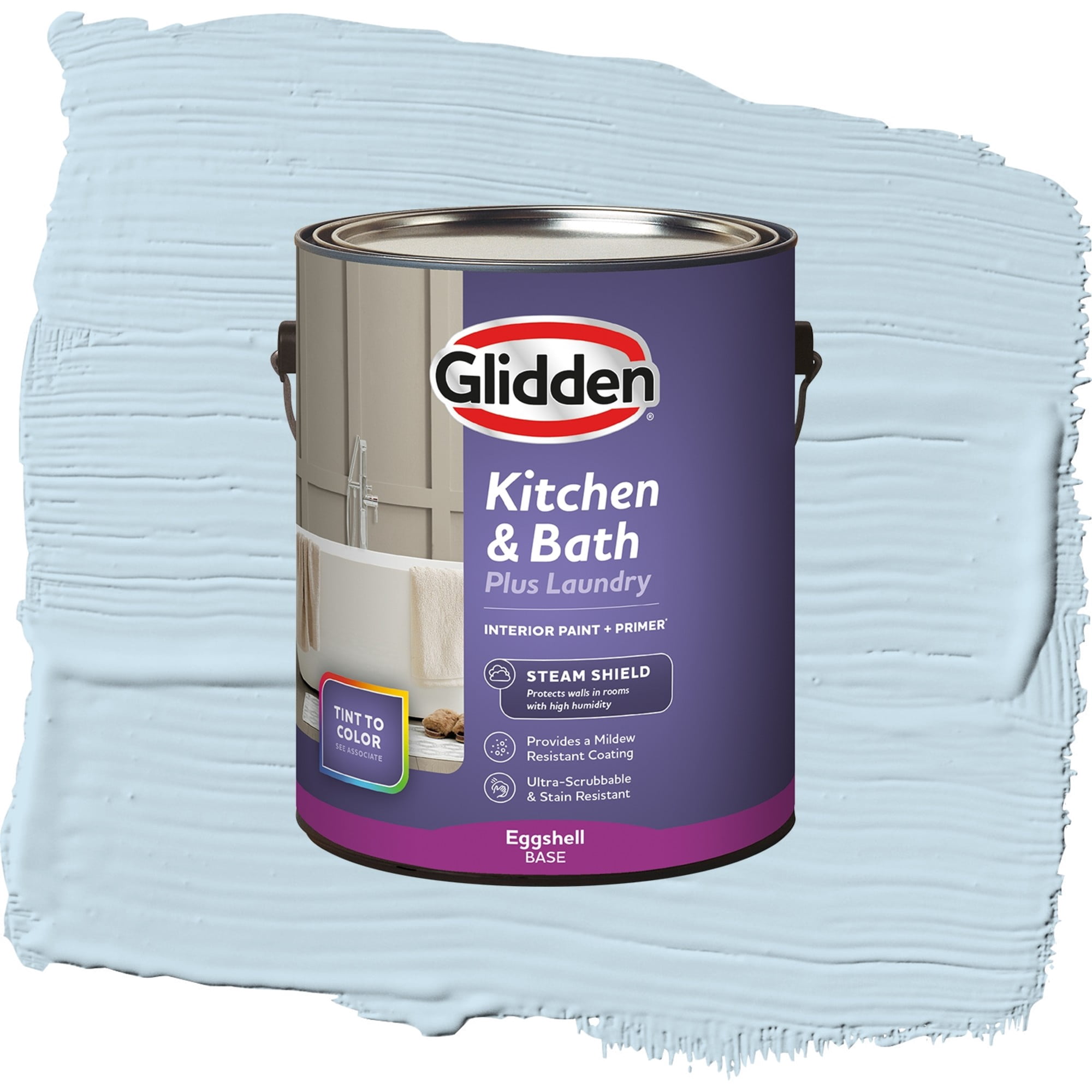 Glidden Glidden Kitchen Bath and Laundry Blue Pearl / Blue, Eggshell Interior Paint with Primer, 1 Gallon