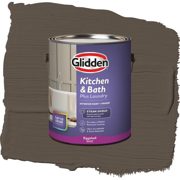 Glidden Glidden Kitchen Bath and Laundry Cabin Fever / Brown, Eggshell Interior Paint with Primer, 1 Gallon