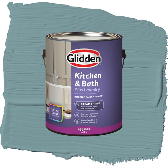 Glidden Glidden Kitchen Bath and Laundry Cathedral Glass / Blue, Eggshell Interior Paint with Primer, 1 Gallon