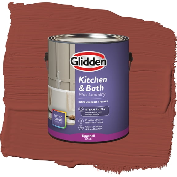 Glidden Glidden Kitchen Bath and Laundry Cedar Chest / Red, Eggshell Interior Paint with Primer, 1 Gallon