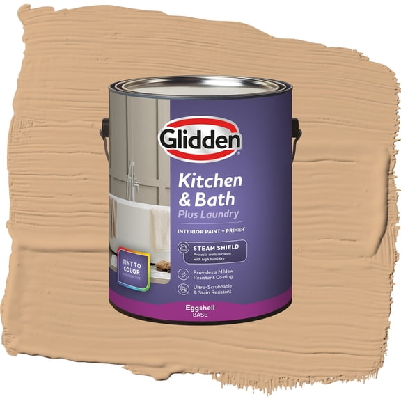 Glidden Glidden Kitchen Bath and Laundry Cheddar Biscuit / Brown, Eggshell Interior Paint with Primer, 1 Gallon