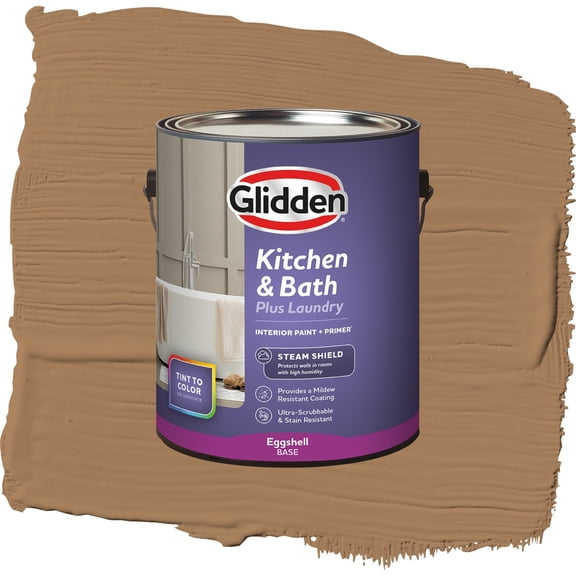 Glidden Glidden Kitchen Bath and Laundry Cinnamon Crunch / Brown, Eggshell Interior Paint with Primer, 1 Gallon