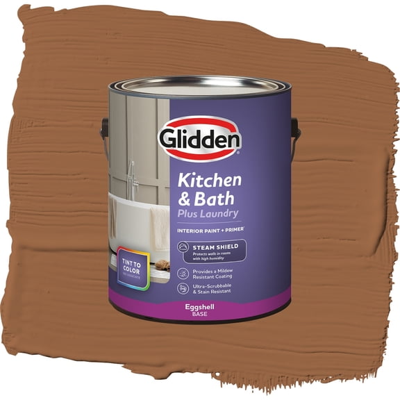 Glidden Glidden Kitchen Bath and Laundry Cinnamon Stick / Brown, Eggshell Interior Paint with Primer, 1 Gallon