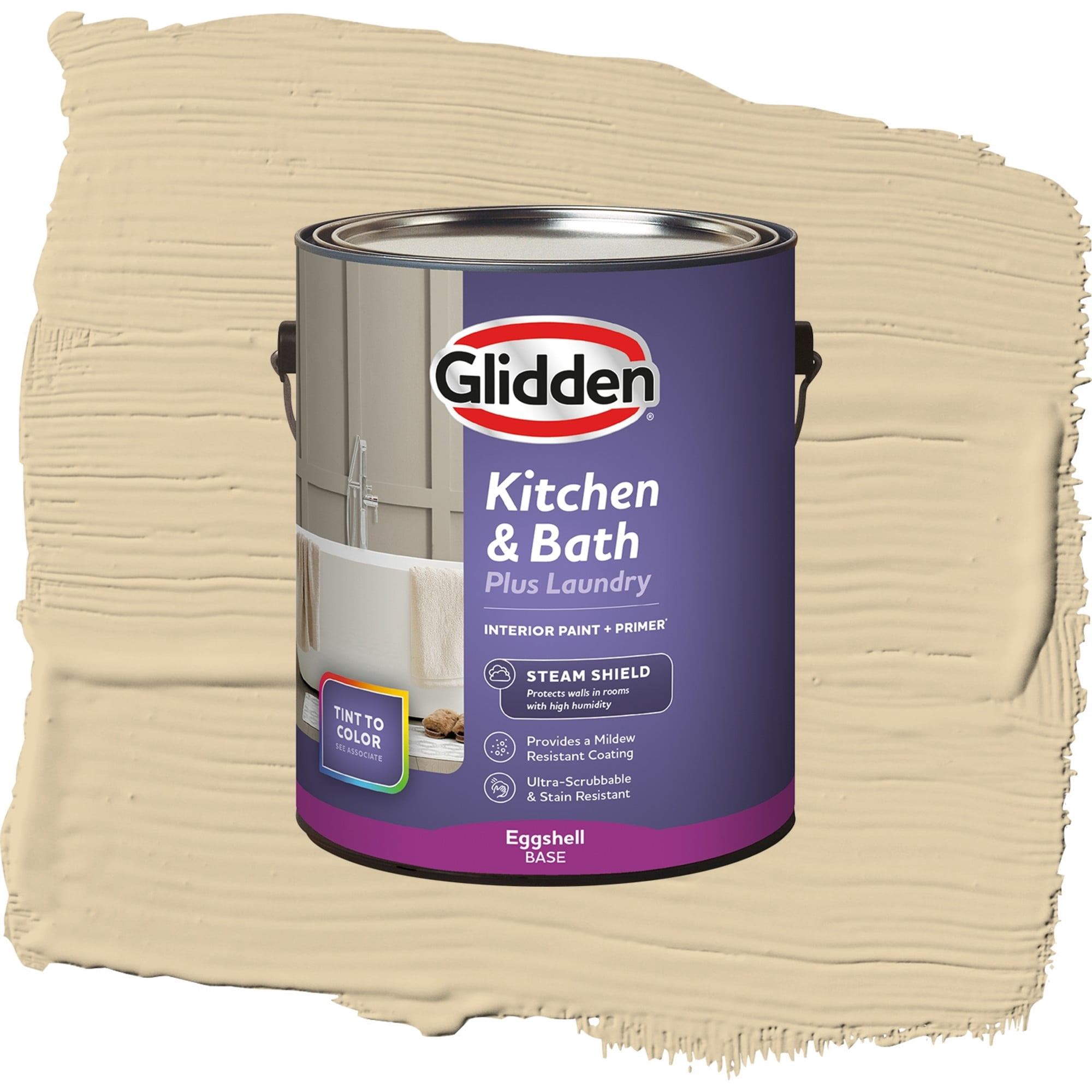 Glidden Glidden Kitchen Bath and Laundry Cookie Dough / Beige, Eggshell Interior Paint with Primer, 1 Gallon