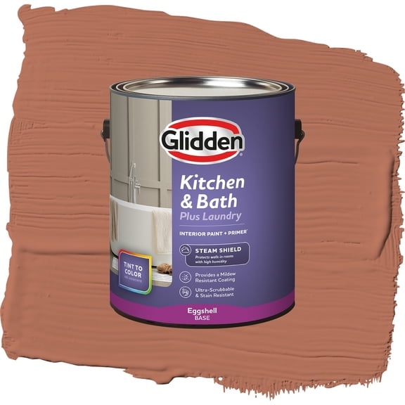 Glidden Glidden Kitchen Bath and Laundry Copper Beech / Orange, Eggshell Interior Paint with Primer, 1 Gallon