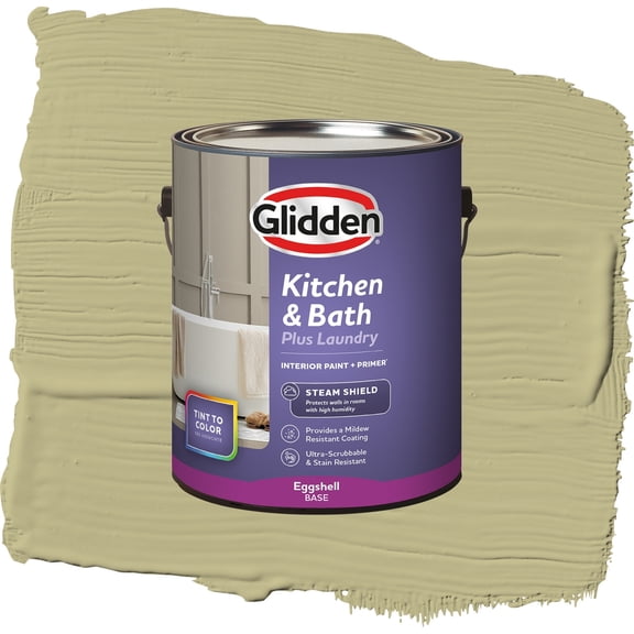 Glidden Glidden Kitchen Bath and Laundry Cress Green / Green, Eggshell Interior Paint with Primer, 1 Gallon