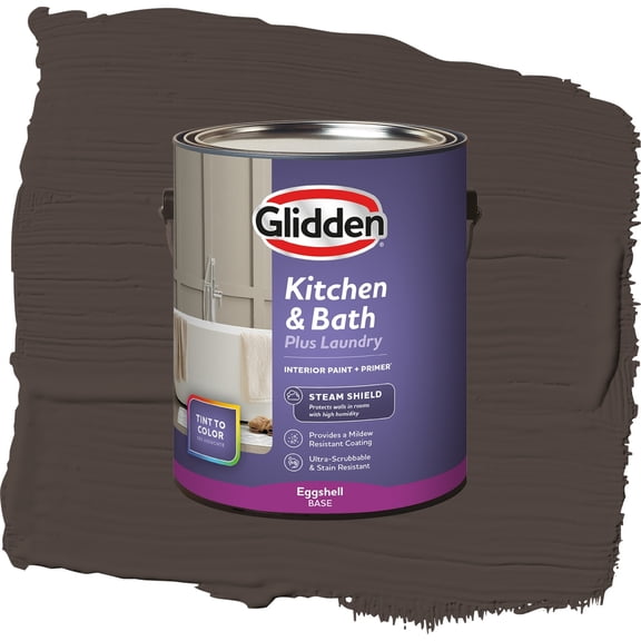 Glidden Glidden Kitchen Bath and Laundry Dark Granite / Brown, Eggshell Interior Paint with Primer, 1 Gallon