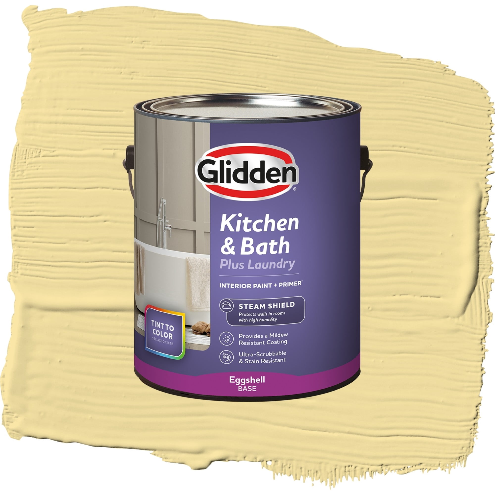 Glidden Glidden Kitchen Bath and Laundry Demeter / Yellow, Eggshell Interior Paint with Primer, 1 Gallon