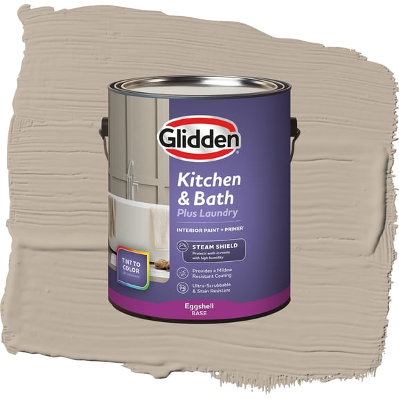 Glidden Glidden Kitchen Bath and Laundry Discover / Gray, Eggshell Interior Paint with Primer, 1 Gallon