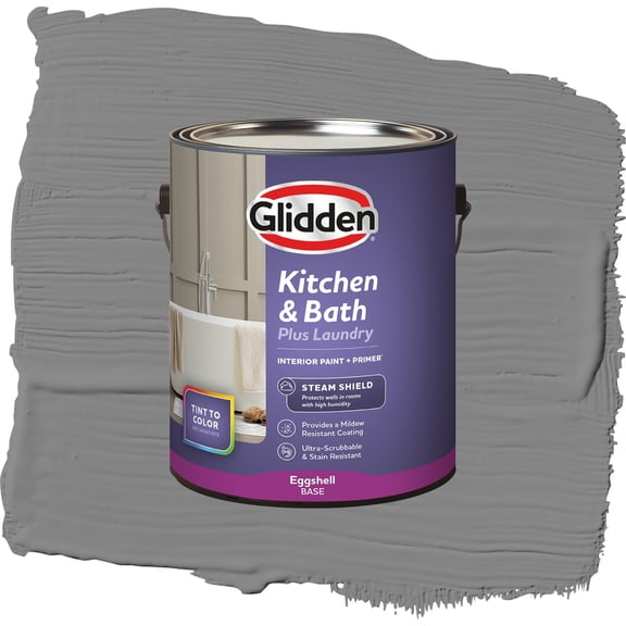 Glidden Glidden Kitchen Bath and Laundry Dover Gray / Gray, Eggshell Interior Paint with Primer, 1 Gallon