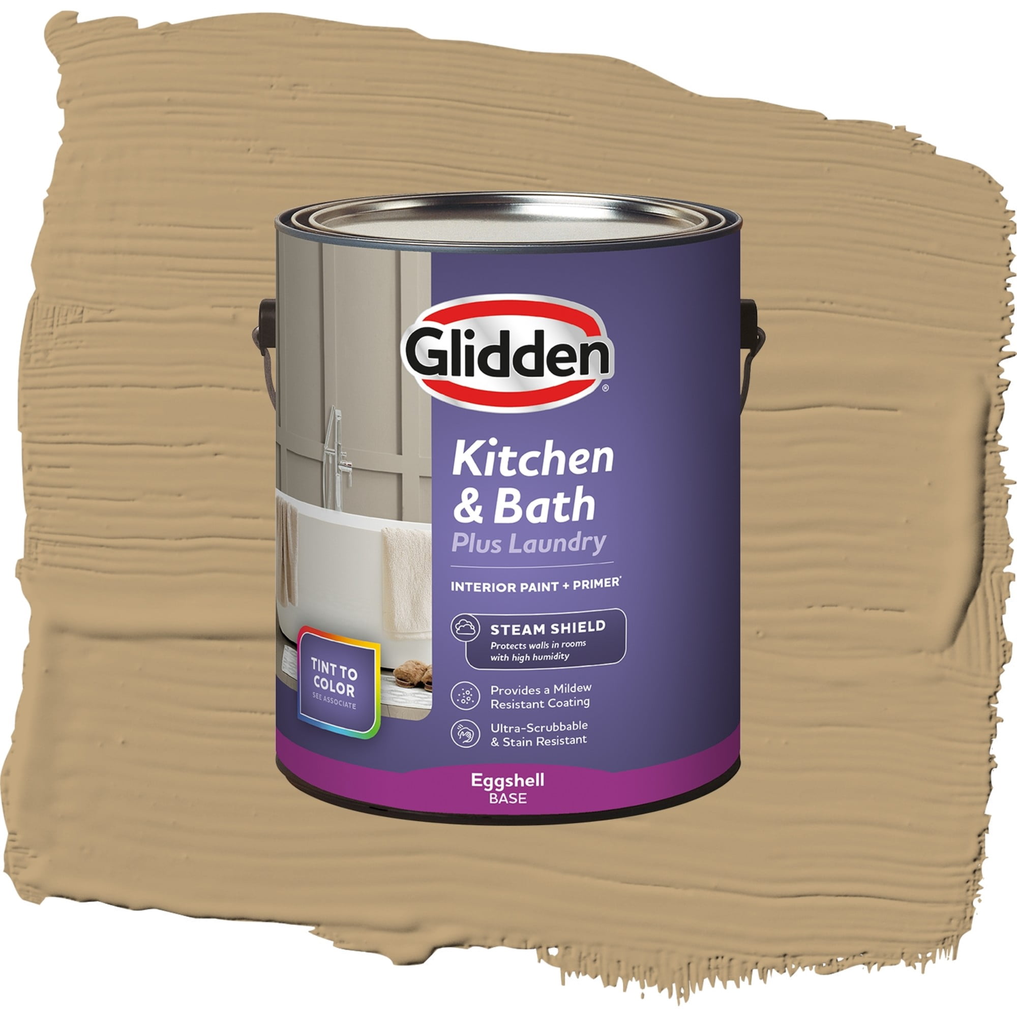Glidden Glidden Kitchen Bath and Laundry Earthy Ocher / Beige, Eggshell Interior Paint with Primer, 1 Gallon