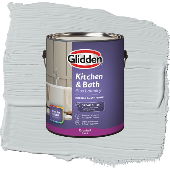 Glidden Glidden Kitchen Bath and Laundry Ghost Whisperer / Gray, Eggshell Interior Paint with Primer, 1 Gallon