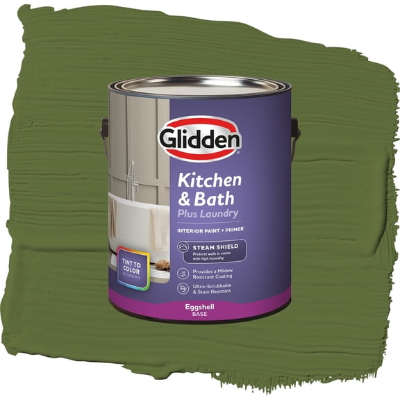 Glidden Glidden Kitchen Bath and Laundry Globe Artichoke / Green, Eggshell Interior Paint with Primer, 1 Gallon