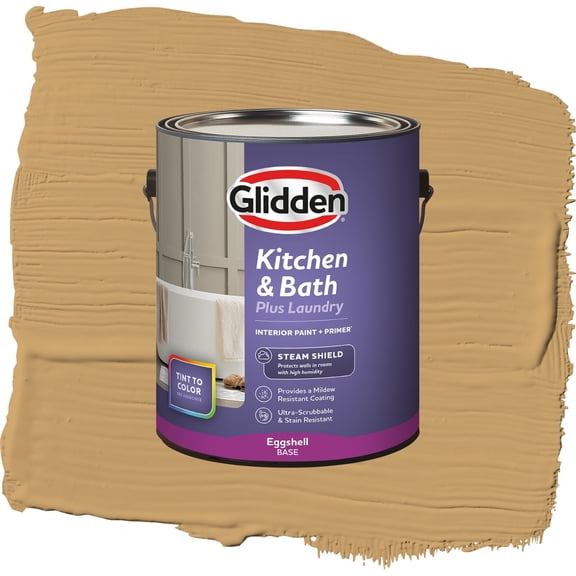 Glidden Glidden Kitchen Bath and Laundry Good Life / Brown, Eggshell Interior Paint with Primer, 1 Gallon