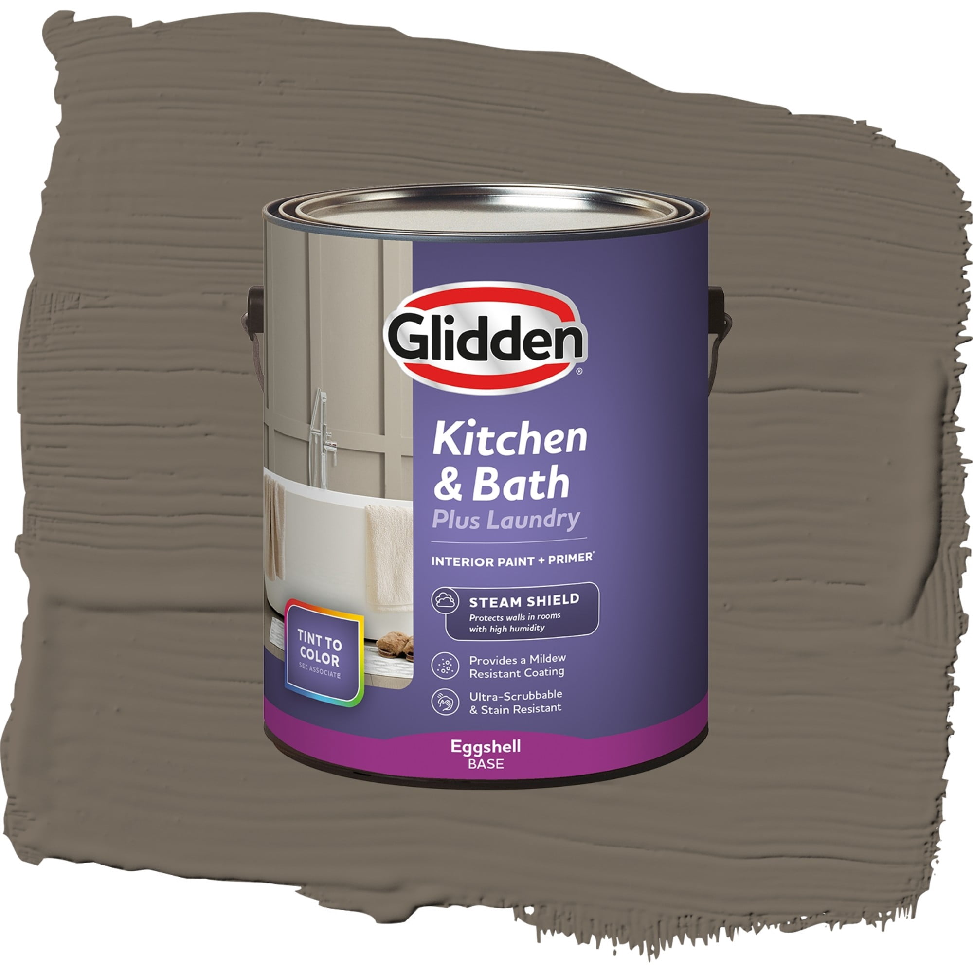 Glidden Glidden Kitchen Bath and Laundry Granite / Brown, Eggshell Interior Paint with Primer, 1 Gallon