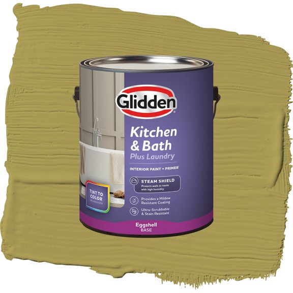 Glidden Glidden Kitchen Bath and Laundry Gremlin / Green, Eggshell Interior Paint with Primer, 1 Gallon