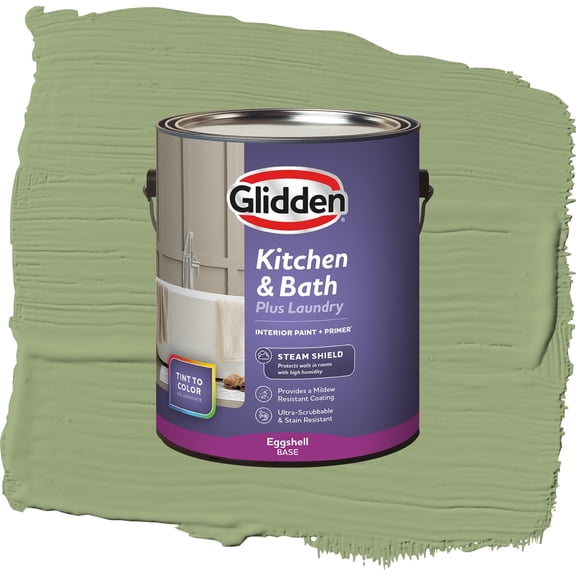 Glidden Glidden Kitchen Bath and Laundry Guacamole / Green, Eggshell Interior Paint with Primer, 1 Gallon