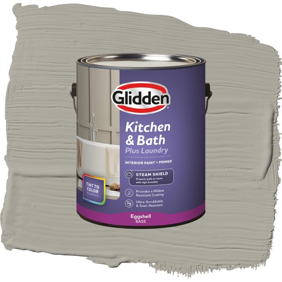 Glidden Glidden Kitchen Bath and Laundry Hot Stone / Gray, Eggshell Interior Paint with Primer, 1 Gallon