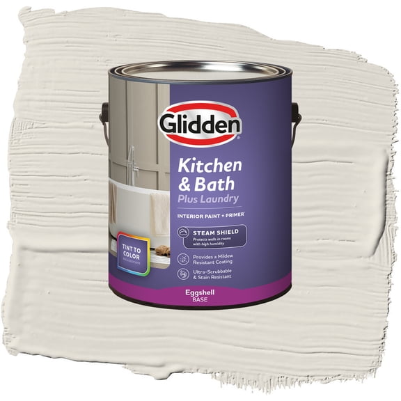Glidden Glidden Kitchen Bath and Laundry In the Cloud / Gray, Eggshell Interior Paint with Primer, 1 Gallon