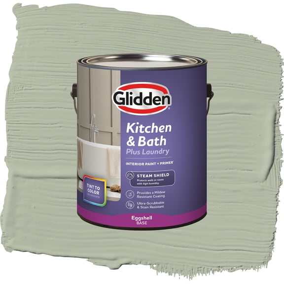 Glidden Glidden Kitchen Bath and Laundry Light Sage / Green, Eggshell Interior Paint with Primer, 1 Gallon