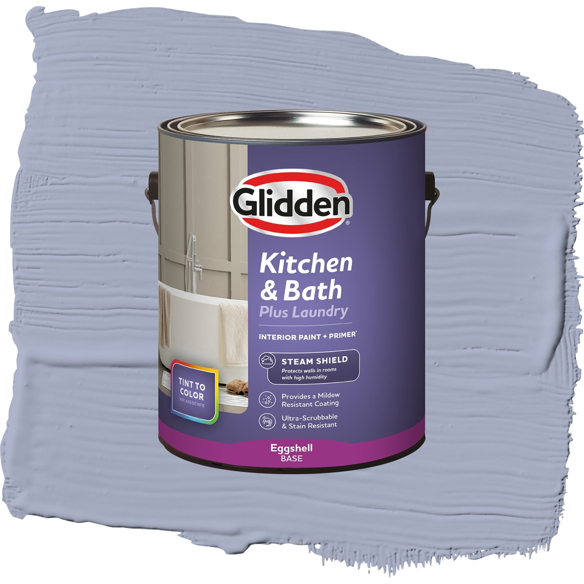 Glidden Glidden Kitchen Bath and Laundry Lilac Time / Purple, Eggshell Interior Paint with Primer, 1 Gallon