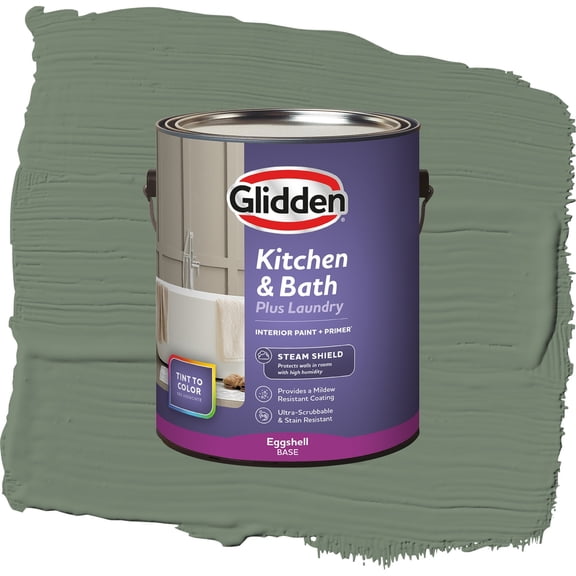 Glidden Glidden Kitchen Bath and Laundry Lottery Winnings / Green, Eggshell Interior Paint with Primer, 1 Gallon
