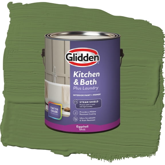 Glidden Glidden Kitchen Bath and Laundry Mint Leaves / Green, Eggshell Interior Paint with Primer, 1 Gallon