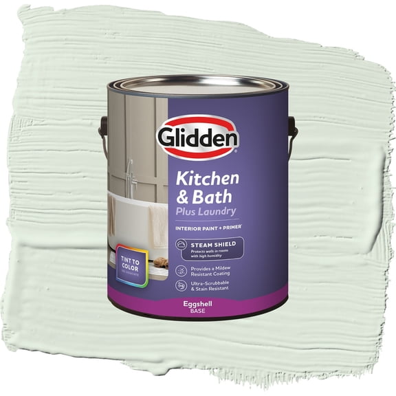 Glidden Glidden Kitchen Bath and Laundry Mint Wafer / Green, Eggshell Interior Paint with Primer, 1 Gallon