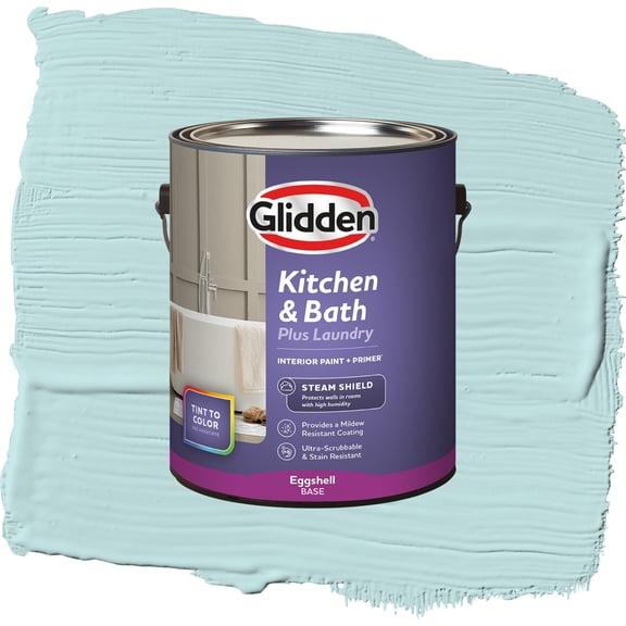 Glidden Glidden Kitchen Bath and Laundry Misty Aqua / Blue, Eggshell Interior Paint with Primer, 1 Gallon