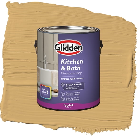 Glidden Glidden Kitchen Bath and Laundry More Maple / Beige, Eggshell Interior Paint with Primer, 1 Gallon