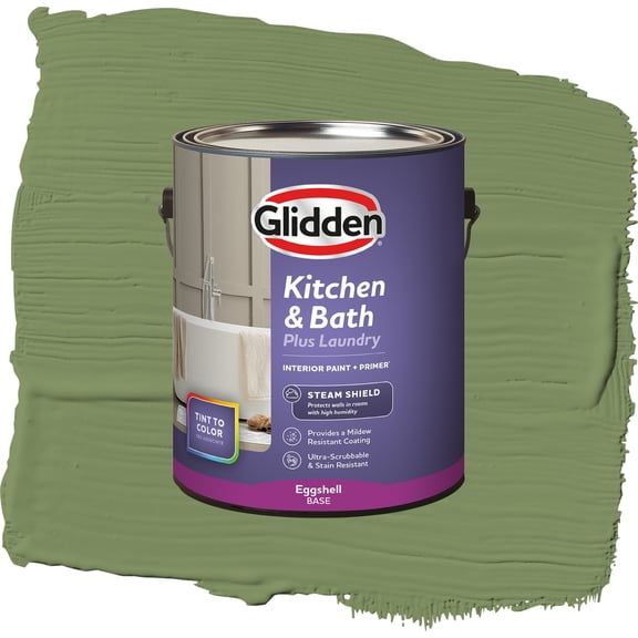 Glidden Glidden Kitchen Bath and Laundry Moss Point Green / Green, Eggshell Interior Paint with Primer, 1 Gallon