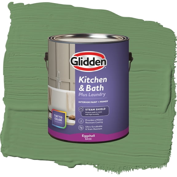 Glidden Glidden Kitchen Bath and Laundry Moss Ring / Green, Eggshell Interior Paint with Primer, 1 Gallon