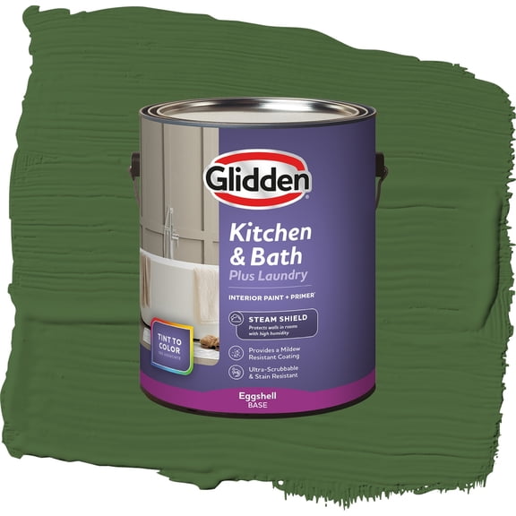 Glidden Glidden Kitchen Bath and Laundry Mountain Forest / Green, Eggshell Interior Paint with Primer, 1 Gallon