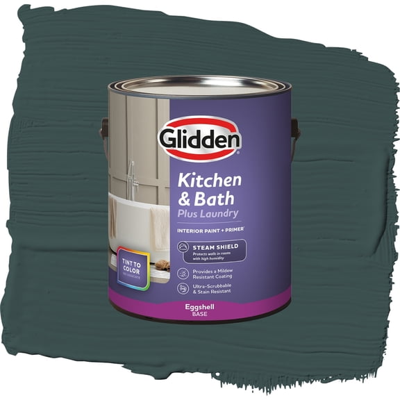 Glidden Glidden Kitchen Bath and Laundry Night Watch / Green, Eggshell Interior Paint with Primer, 1 Gallon