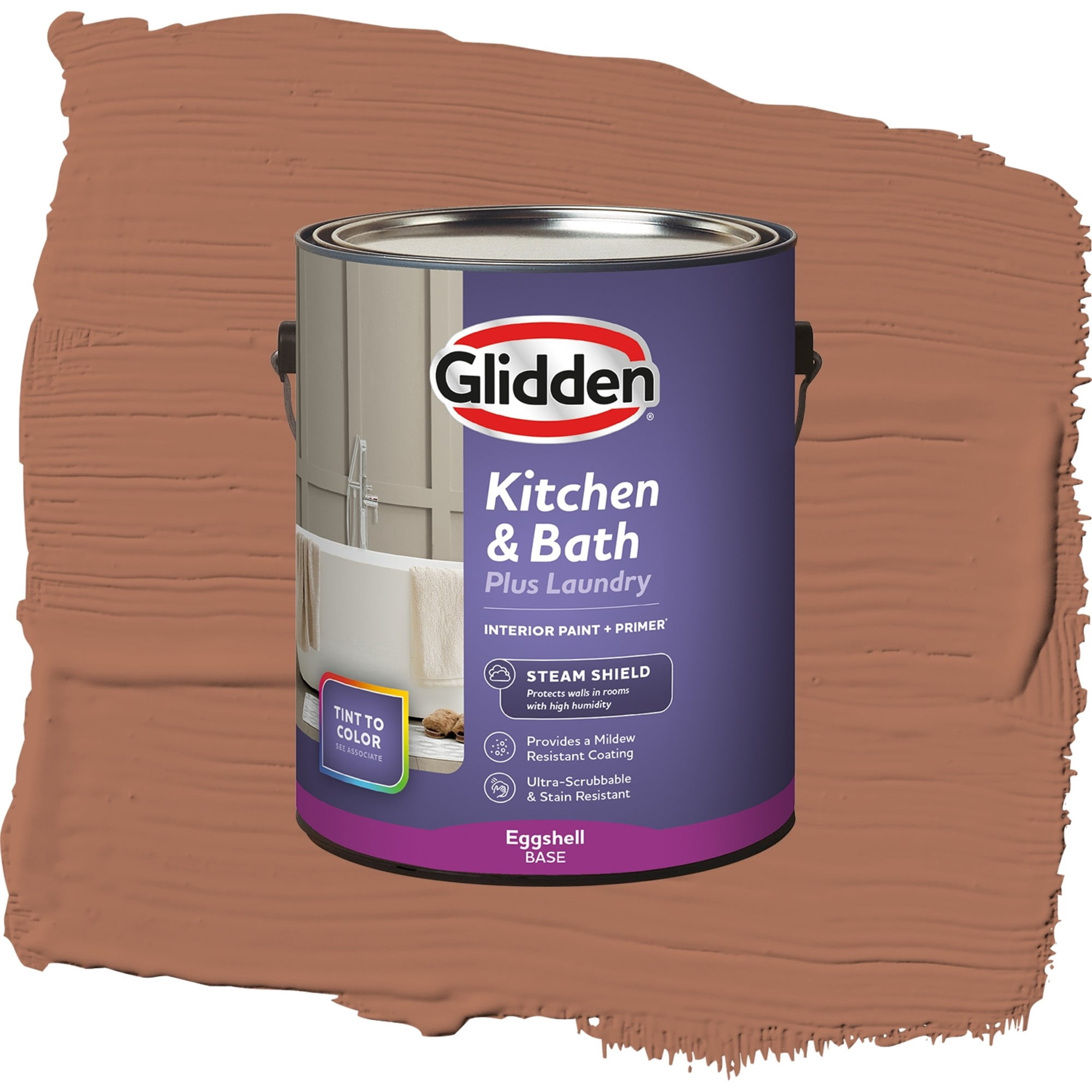 Glidden Glidden Kitchen Bath and Laundry Nutmeg, Eggshell Interior Paint with Primer, 1 Gallon