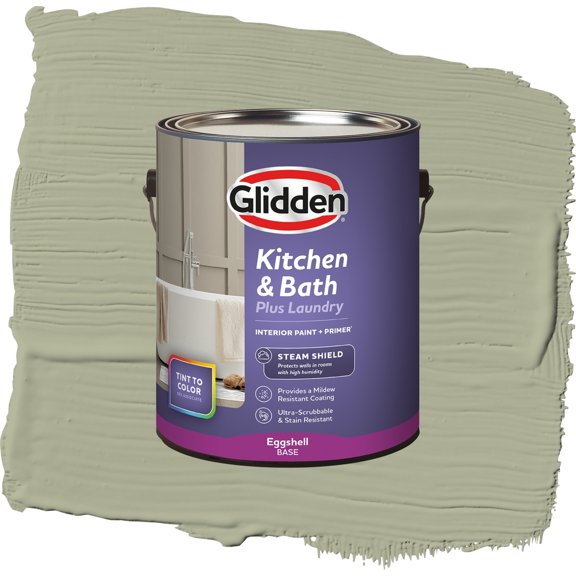 Glidden Glidden Kitchen Bath and Laundry Olive Sprig / Green, Eggshell Interior Paint with Primer, 1 Gallon