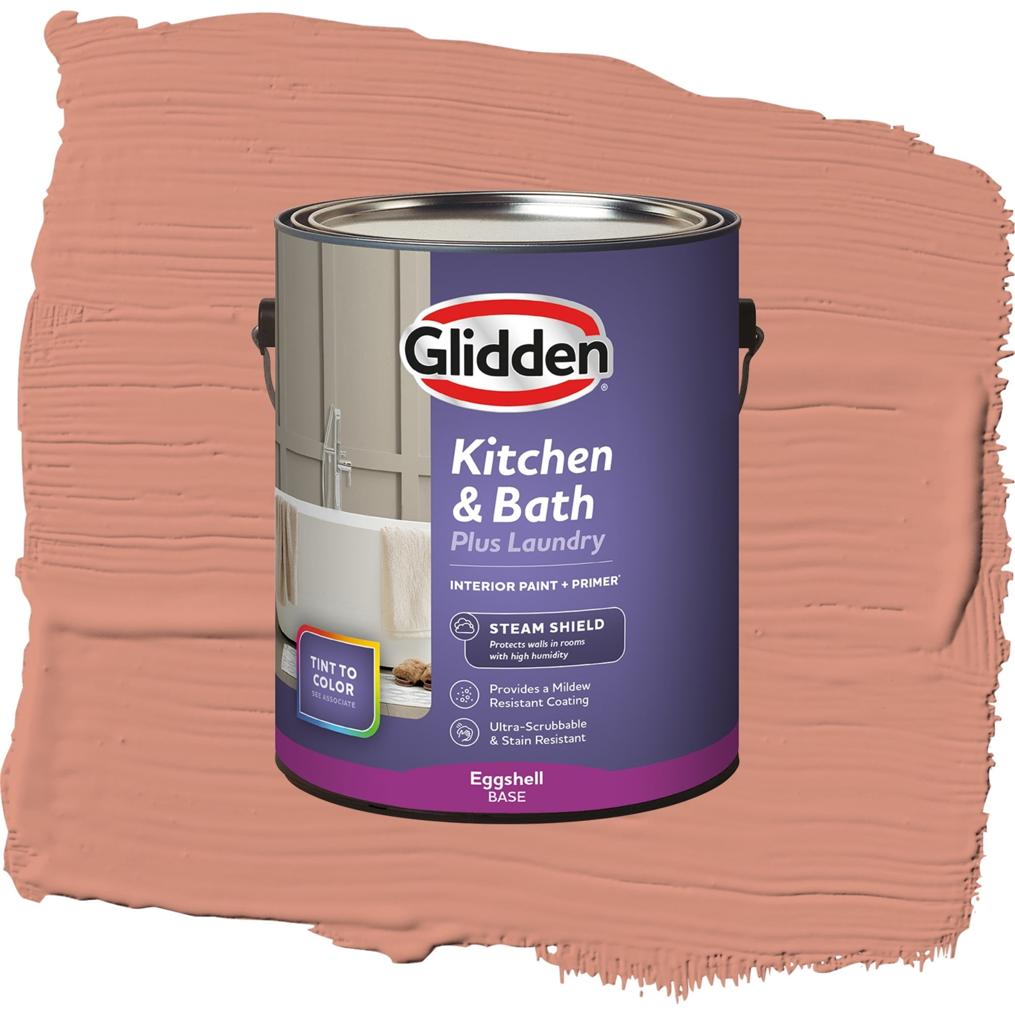 Glidden Glidden Kitchen Bath and Laundry Orange Essential / Orange, Eggshell Interior Paint with Primer, 1 Gallon