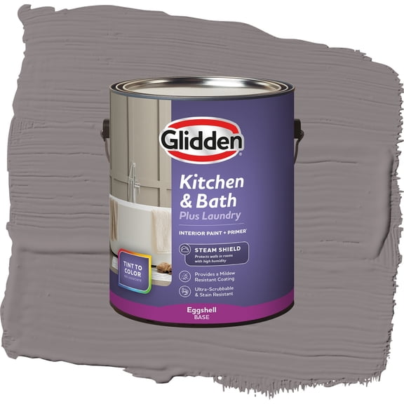 Glidden Glidden Kitchen Bath and Laundry Pewter Mug / Gray, Eggshell Interior Paint with Primer, 1 Gallon