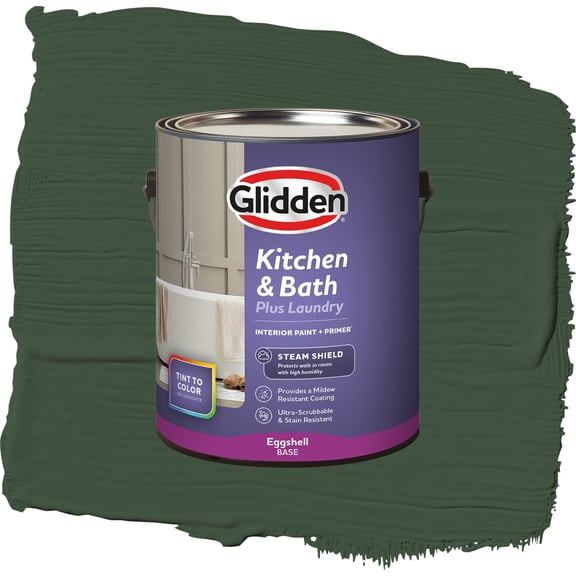 Glidden Glidden Kitchen Bath and Laundry Pine Forest / Green, Eggshell Interior Paint with Primer, 1 Gallon