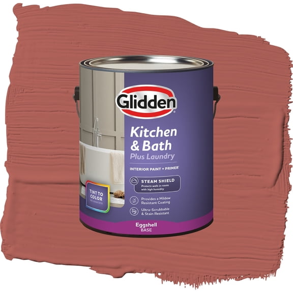 Glidden Glidden Kitchen Bath and Laundry Pizza Pie / Red, Eggshell Interior Paint with Primer, 1 Gallon