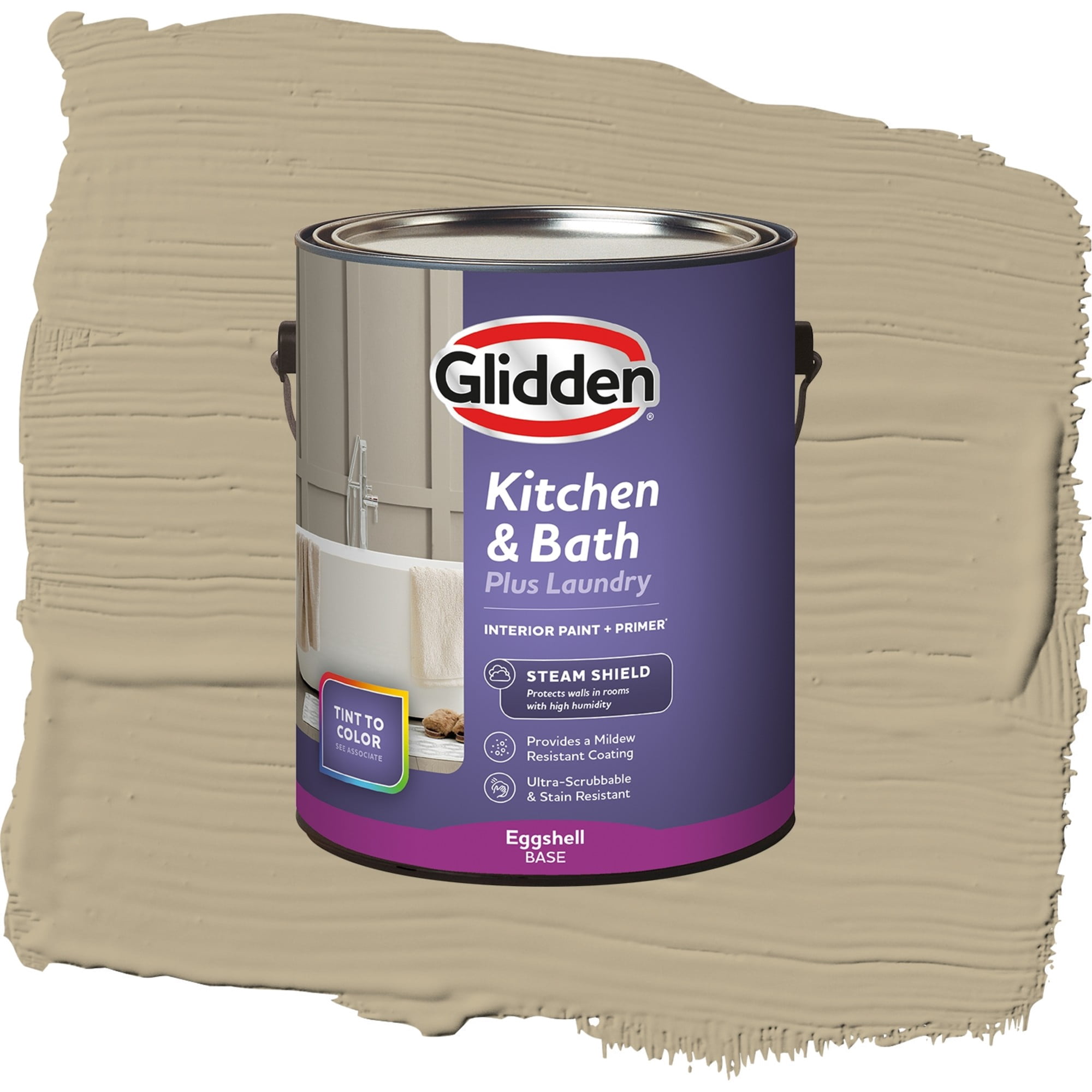 Glidden Glidden Kitchen Bath and Laundry Prairie Dust / Brown, Eggshell Interior Paint with Primer, 1 Gallon