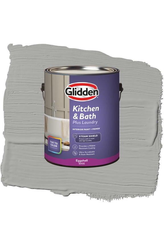 Kitchen Bath and Laundry Precipitation / Gray, Eggshell Interior Paint with Primer, 1 Gallon
