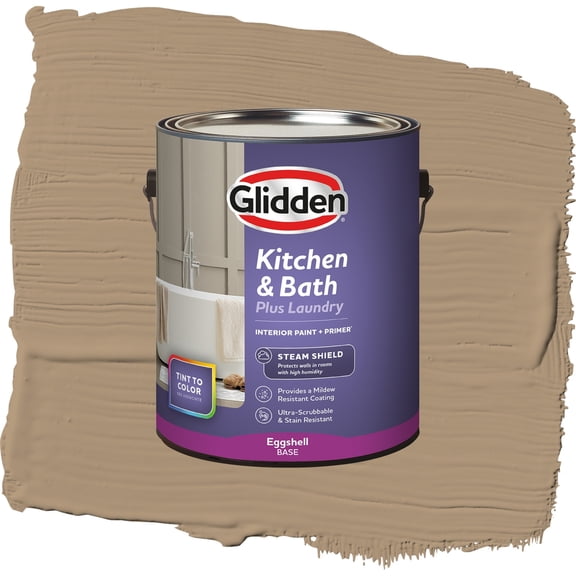 Glidden Glidden Kitchen Bath and Laundry Sauteed Mushroom / Brown, Eggshell Interior Paint with Primer, 1 Gallon