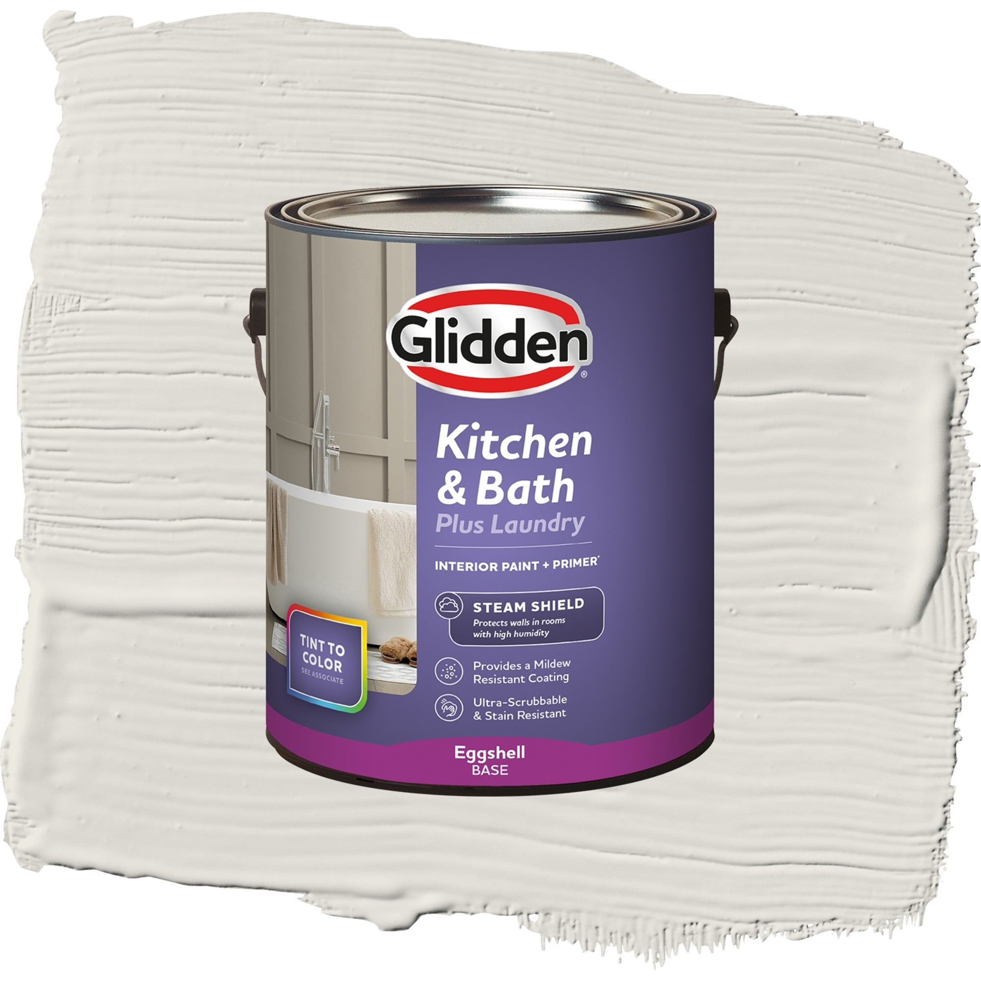 Glidden Glidden Kitchen Bath and Laundry Shark / Beige, Eggshell Interior Paint with Primer, 1 Gallon